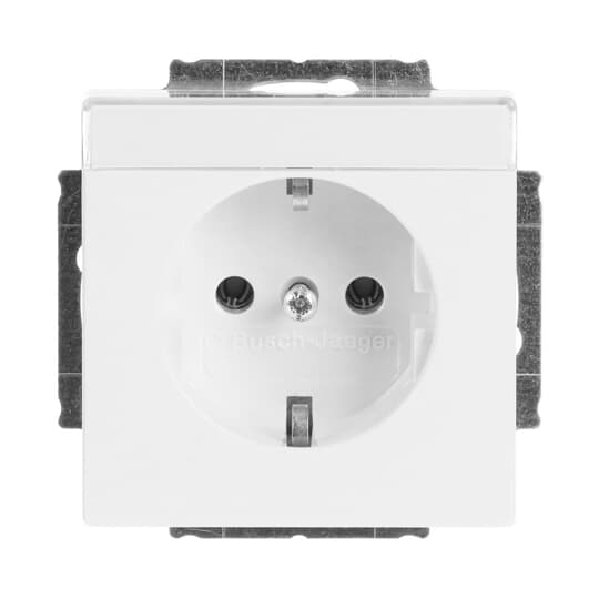 SCHUKO® Steckdosen-Einsatz mit Beschriftungsfeld studioweiß - Plattform 63