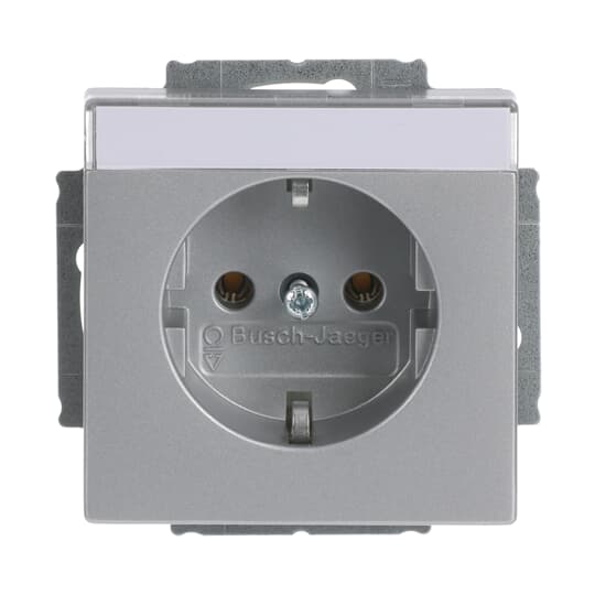 SCHUKO® Steckdosen-Einsatz mit Beschriftungsfeld alusilber - Plattform 63