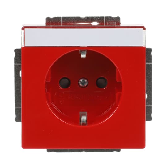SCHUKO® Steckdosen-Einsatz Safety+ mit Beschriftungsfeld rot - Plattform 63