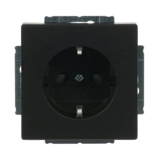 SCHUKO® Steckdosen-Einsatz Safety+ mit Schraubklemmen schwarz matt -
