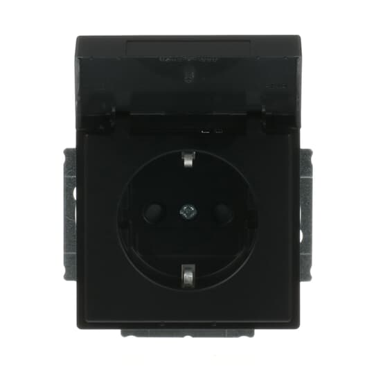 SCHUKO® Steckdosen-Einsatz Safety+ mit Klappdeckel anthrazit - Plattform 63