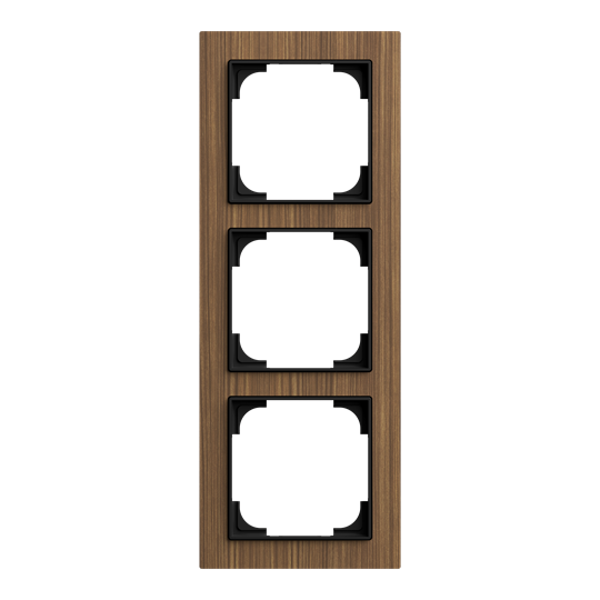 Abdeckrahmen 3-fach Holz Walnuss - Busch-art linear®