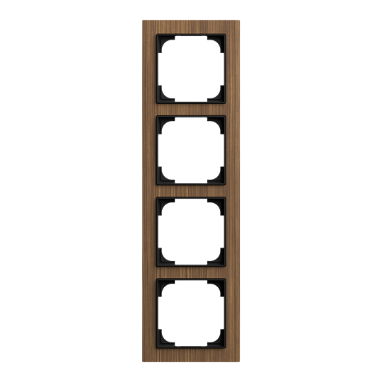 Abdeckrahmen 4-fach Holz Walnuss - Busch-art linear®