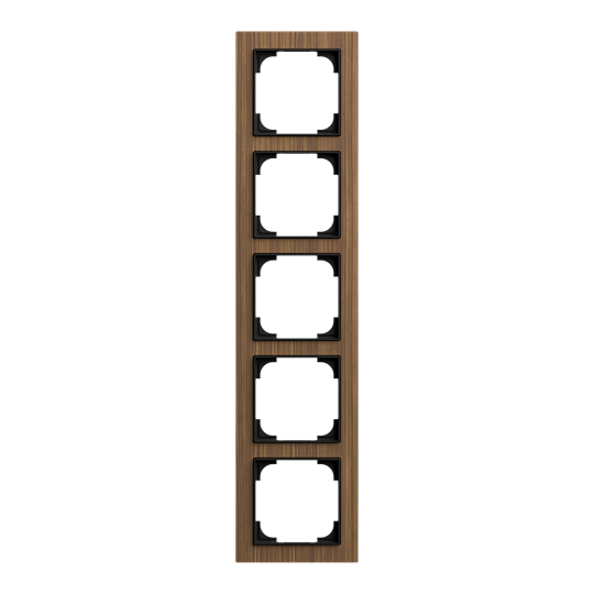 Abdeckrahmen 5-fach Holz Walnuss - Busch-art linear®