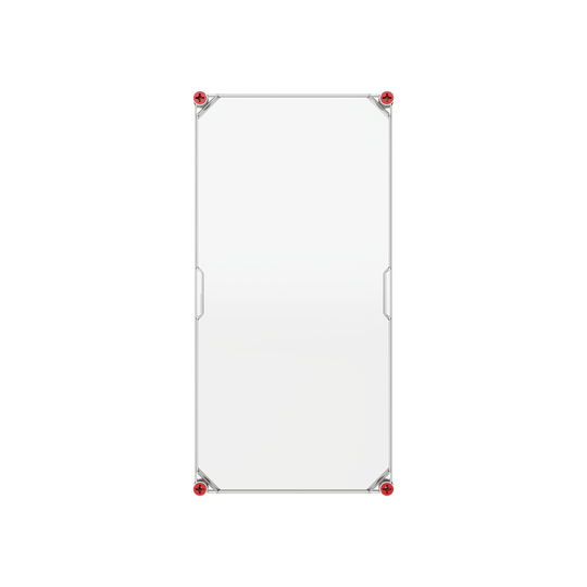 Couvercle transparent 640x320x50mm avec vis rouges