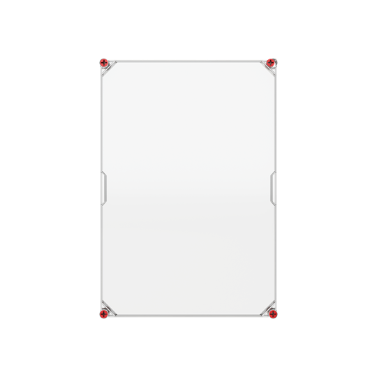 Couvercle transparent 640x440x50mm avec vis rouges