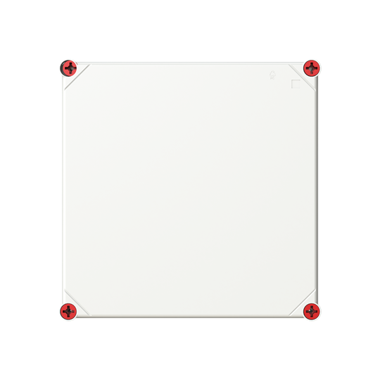 Couvercle gris 320x320x50mm avec vis rouges