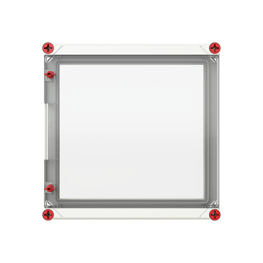 Couvercle rabattable 320x320x50mm avec vis rouges