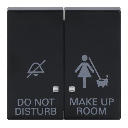 Wippe mit Aufdruck DO NOT DISTURB/MAKE UP ROOM mit kleiner transparenter
