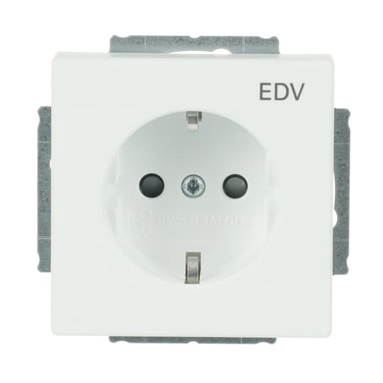 SCHUKO® Steckdosen-Einsatz mit Aufdruck EDV Safety+ studioweiß matt -
