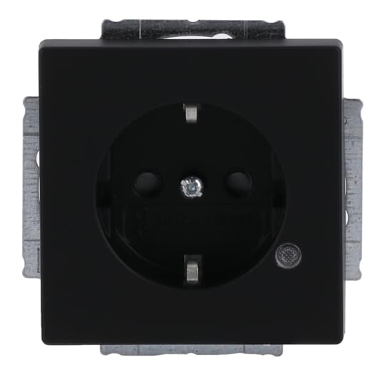 SCHUKO® Steckdosen-Einsatz Safety+ mit LED Kontrolllicht /grün schwarz matt -
