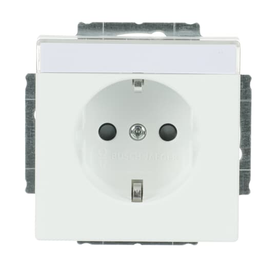 SCHUKO® Steckdosen-Einsatz Safety+ mit Beschriftungsfeld studioweiß matt -