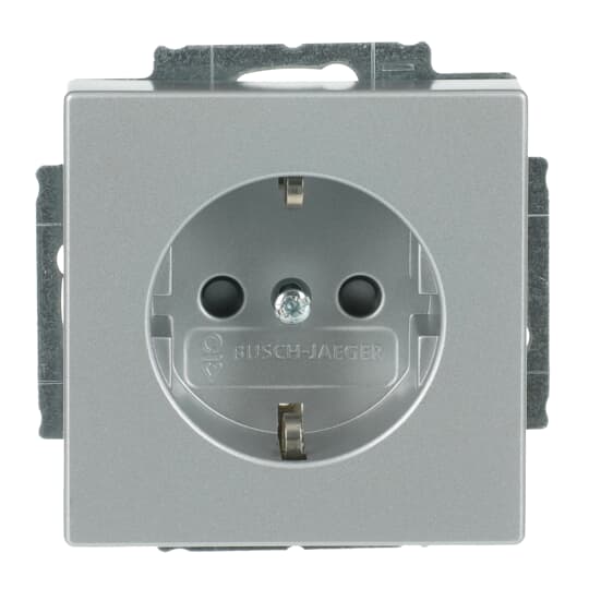 SCHUKO® Steckdosen-Einsatz Safety+ mit Schraubklemmen alusilber - Plattform 63