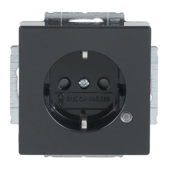 SCHUKO® Steckdosen-Einsatz Safety+ mit LED Kontrolllicht /grün anthrazit -