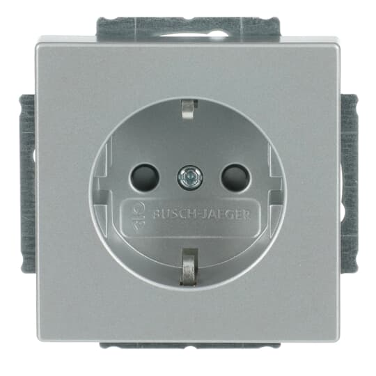 SCHUKO® Steckdosen-Einsatz Safety+ mit Schraubklemmen alusilber - Plattform 63