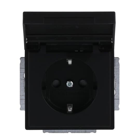 SCHUKO® Steckdosen-Einsatz Safety+ mit Klappdeckel mit Beschriftungsfeld