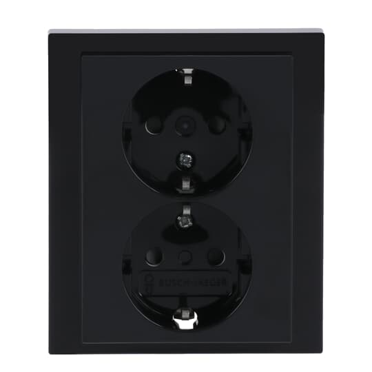 SCHUKO® Doppelsteckdose Komplettabdeckung Safety+ anthrazit - Plattform 63