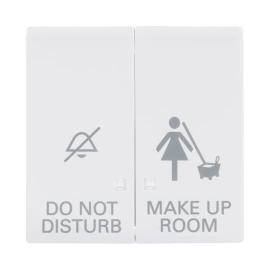 Wippe mit Aufdruck DO NOT DISTURB/MAKE UP ROOM mit kleiner transparenter