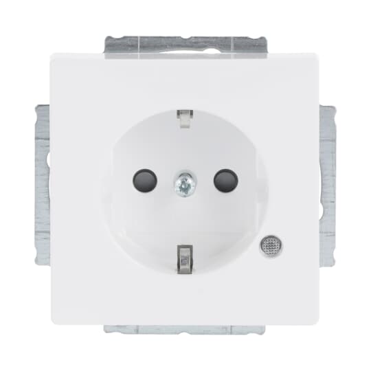 SCHUKO® Steckdosen-Einsatz Safety+ mit LED Kontrolllicht /grün studioweiß -