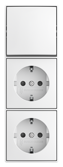 Kombination Wippschalter Aus/Wechselschaltung SCHUKO® Doppelsteckdose Safety+