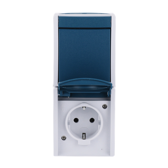 Kombination SCHUKO® Steckdose, mit Wippschalter Aus- und Wechselschaltung