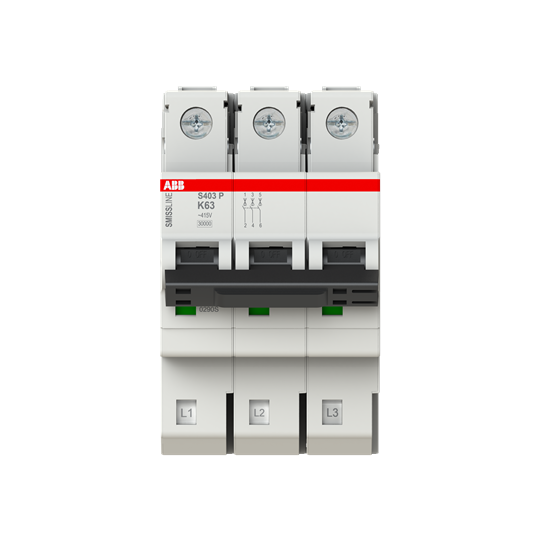 Disjoncteur K-Char., 63 A, 40 kA, 3P, enfichable