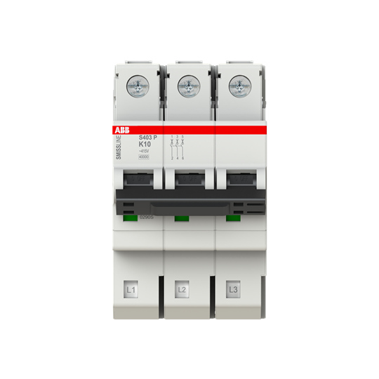 Disjoncteur K-Char., 10 A, 40 kA, 3P, enfichable
