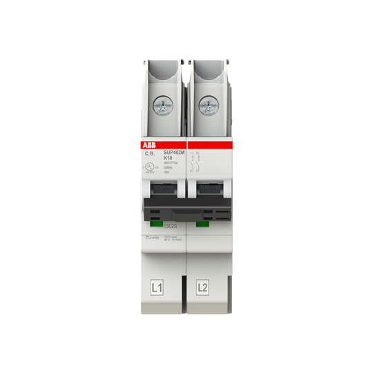 Disjoncteur K-Char., SMISSLINE enfichable Type K, 10 A, 10 kA, 2P, UL489