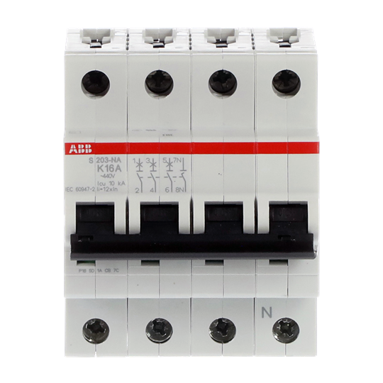 Disjoncteur K-Char., 6 kA, 16 A, 3P+NA