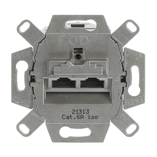UAE-Anschlussdose, RJ45, Cat. 6a iso, geschirmt 2 Steckbuchsen, 8/8-polig
