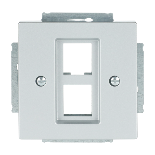 Zentralscheibe Modular-Jack-Einsatz, Keystone 2-fach alusilber - Plattform 63