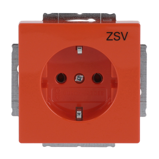 SCHUKO® Steckdosen-Einsatz mit Aufdruck ZSV orange - Plattform 63 mit Aufdruck