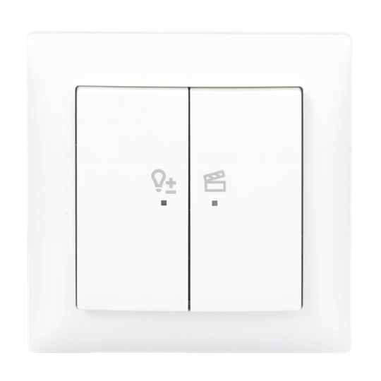 LED-Dimmer-Einsatz flex, 1-fach Komplettset mit 2-fach Bedienelement, Wireless