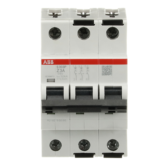 Disjoncteur Z-Char., 25 kA, 3A, 3P
