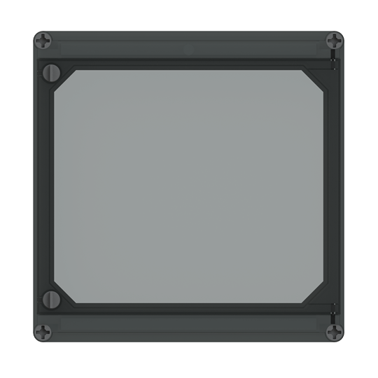 Couvercle rabattable 300x300x45mm avec prise par le doigt pour porte rabattable, transparent