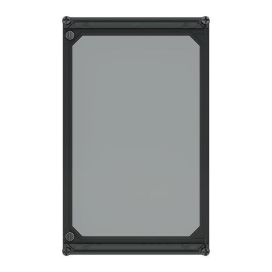 Couvercle pliant 485x300x45mm avec prise à doigt pour porte pliante, transparent