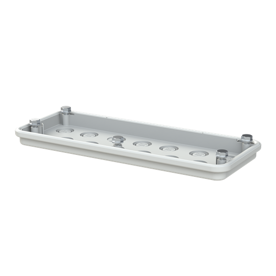 Flansch 300mm, 13x20/16 RAL7035, metrische Vorprägungen