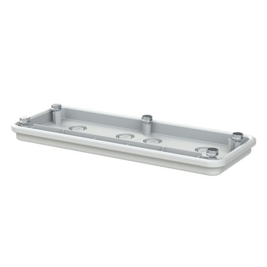 Flansch 300mm, 2xM32-3xM25-4xM20 RAL7035, metrische Vorprägungen