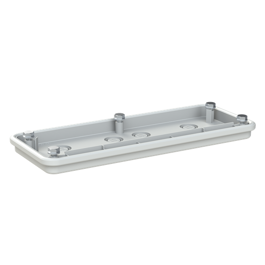 Flansch 300mm, 2xM32-3xM25-4xM20 RAL7035, metrische Vorprägungen