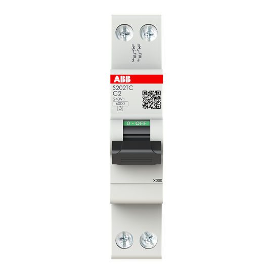 Disjoncteur 2P - 2 A - C(230 V) 6 kA pour traction et véhicules ferroviaires