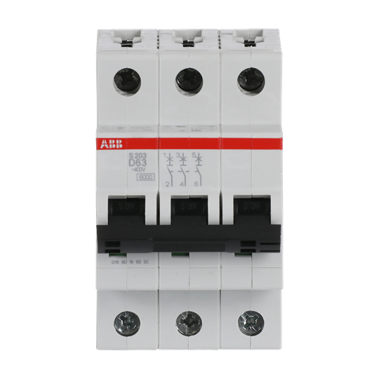 Disjoncteur D-Char., 6 kA, 63 A, 3P