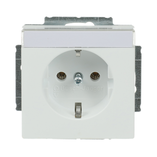 SCHUKO® Steckdosen-Einsatz mit Beschriftungsfeld studioweiß matt - Plattform 63