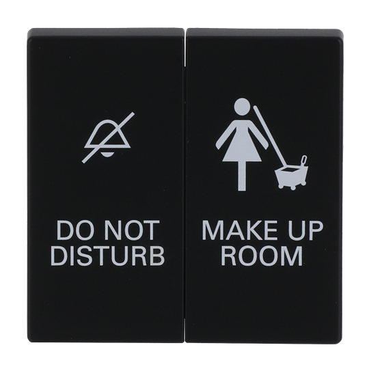 Wippe mit Aufdruck DO NOT DISTURB/MAKE UP ROOM für Schalter/Taster, 2-fach