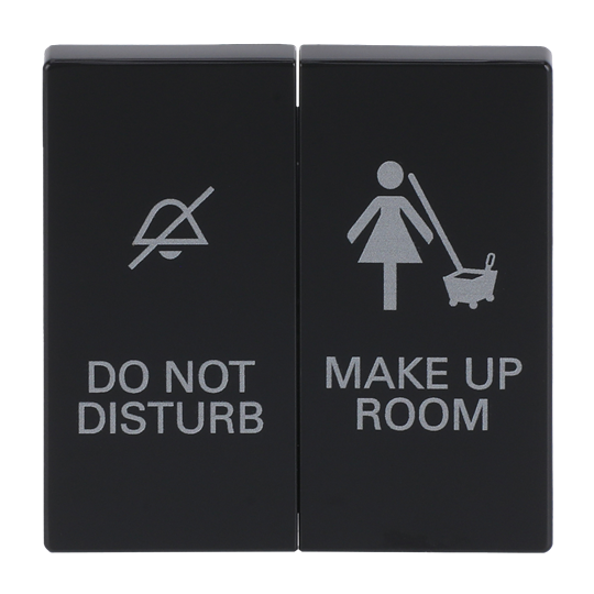 Wippe mit Aufdruck DO NOT DISTURB/MAKE UP ROOM für Schalter/Taster, 2-fach