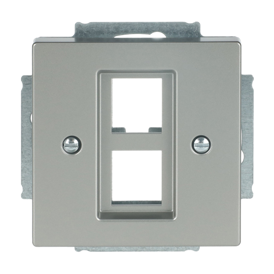 Zentralscheibe mit Tragring Modular-Jack-Einsatz, Keystone 2-fach edelstahl -