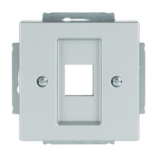 Zentralscheibe Modular-Jack-Einsatz, Keystone 1-fach alusilber - Plattform 63