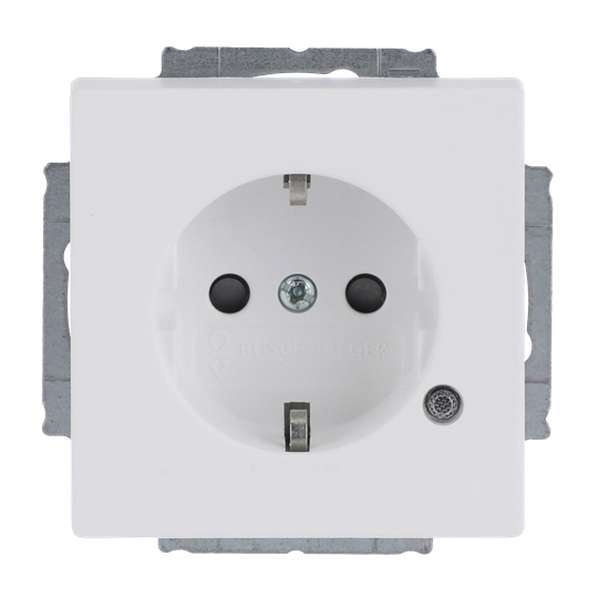 SCHUKO® Steckdosen-Einsatz Safety+ mit LED Kontrolllicht /grün studioweiß matt