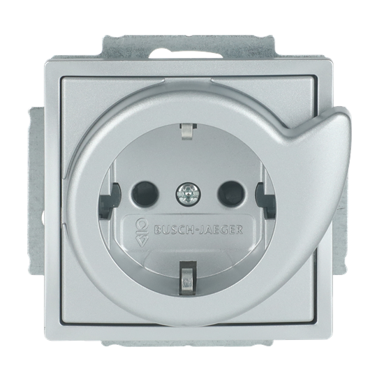 Busch-Servicesteckdose® SCHUKO® Steckdosen-Einsatz Safety+ alusilber -