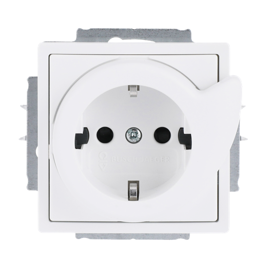 Busch-Servicesteckdose® SCHUKO® Steckdosen-Einsatz Safety+ studioweiß matt -