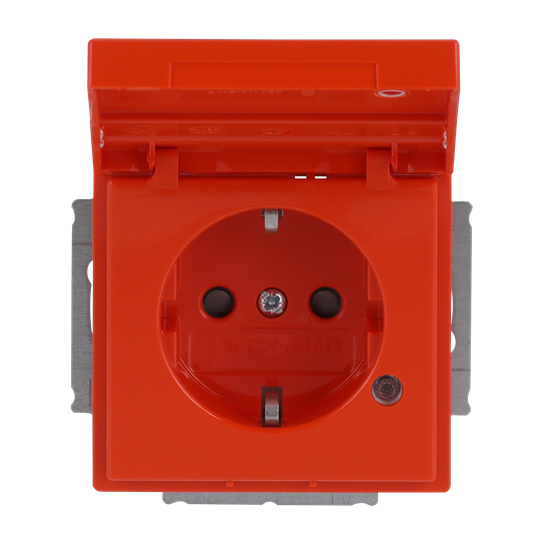 SCHUKO® Steckdosen-Einsatz Safety+ mit LED Kontrolllicht /grün mit Klappdeckel